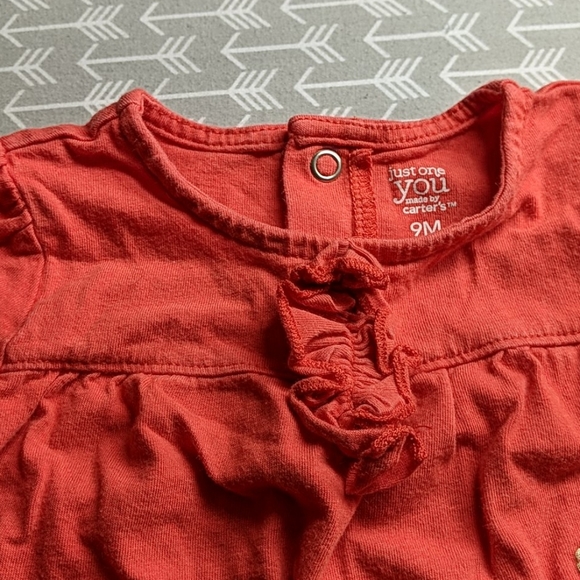 Orange giraffe embroidered pants and shirt set - Picture 4 of 6